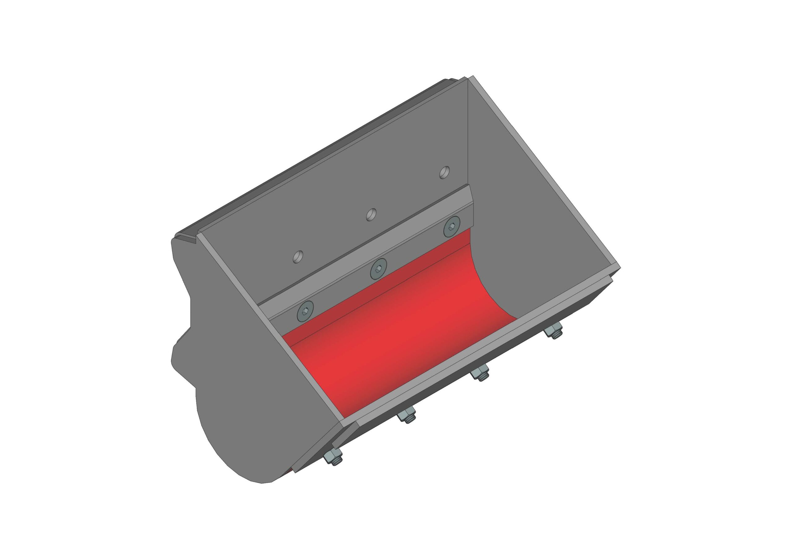 Elevator Buckets with rubber bottom for wet material. Special design by MEXGOS Manufacturer